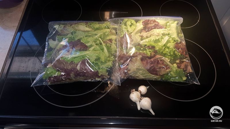 Урожай чеснока и салата