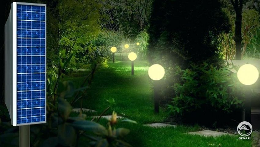Уличное освещение на солнечных батареях и аккумуляторах.